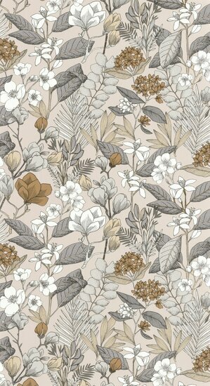 Caselio Flower Power FLP101851099 - Grijs Behang