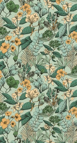 Caselio Flower Power FLP101857129 - Groen Behang