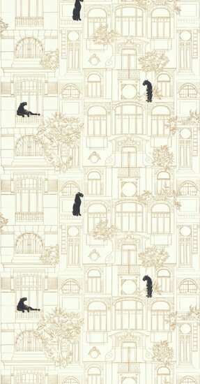 Caselio Golden Age GAG103780264 - Zwart Behang
