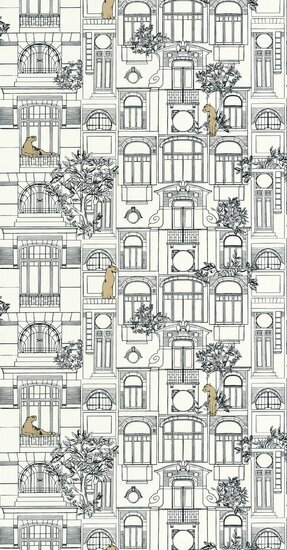 Caselio Golden Age GAG103780973 - Zwart Behang