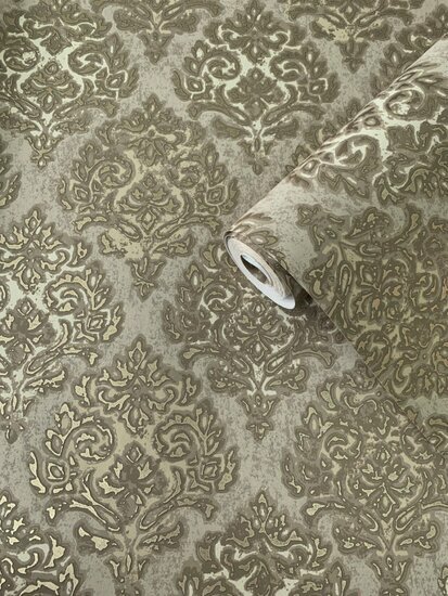 Noordwand Lustre MT2022 Beige / Goud Metallic Behang