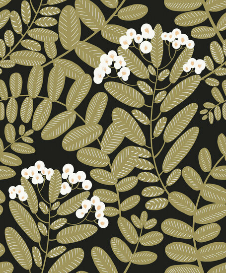 Khr&ocirc;ma by Masureel Mysa YSA004 Groen / Wit / Zwart Behang