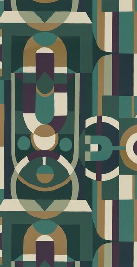 Casamance Faubourg Des Lumi&egrave;res 76250610 - Groen Behang