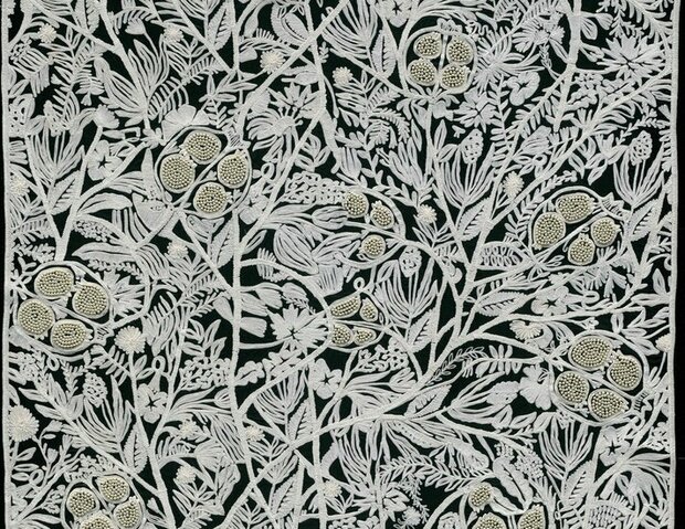 Arte Le Couturier LA PERLE 58530 Zwart / Wit Behang