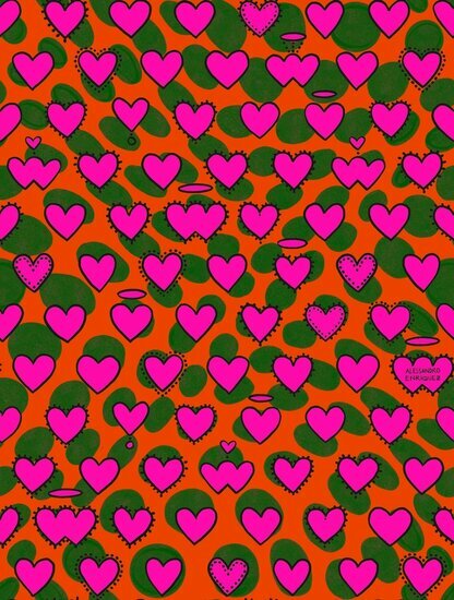 HookedOnWalls ENRIQUEZLAND PSYCO CUORI 25500 Behang