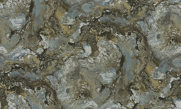 Dutch First Class Carrara Best 82663 Blauw / Goud Behang