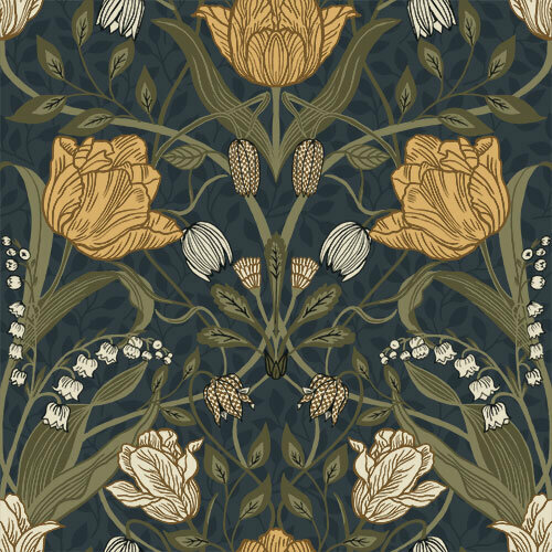 Midbec Gr&ouml;nhaga 44106 - Blauw Behang