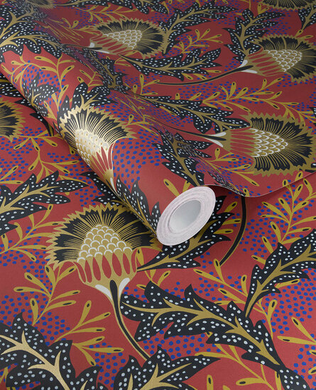 Eijffinger Solange 340213 Rood / Metallic Behang