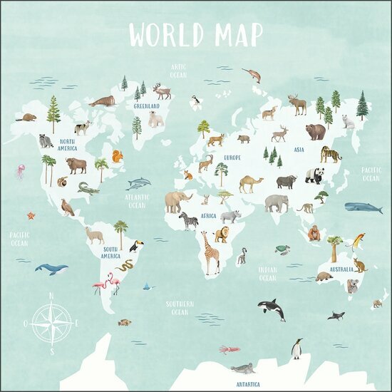 Caselio Les Minis Mondes MNM105766306 - Multicolours Behang