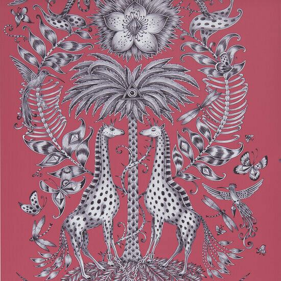 Clarke &amp; Clarke Animalia W0102/04 - Roze Behang