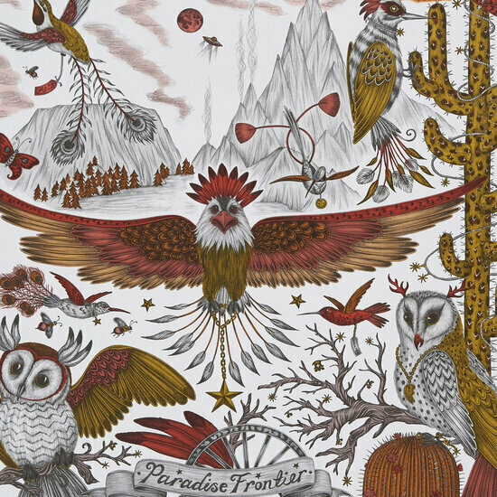 Clarke &amp; Clarke Wilderie W0116/02 - Geel Behang