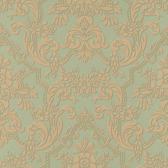 Rasch Trianon XIII 570632 Groen / Goud Behang