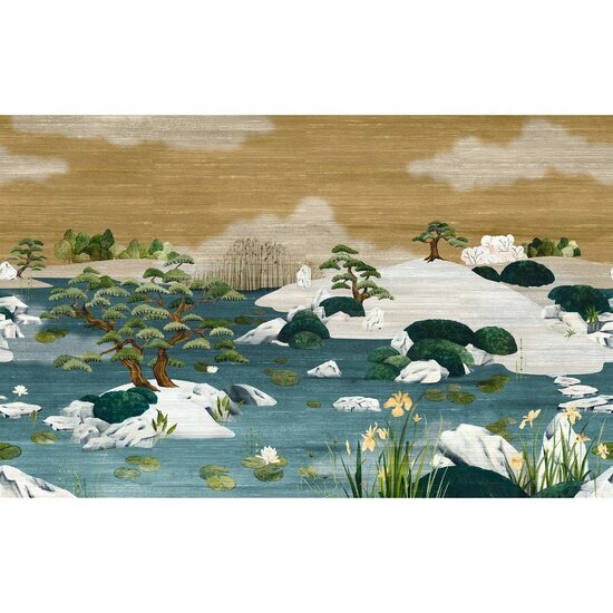 Casamance Exploration 71530123 - Geel Behang