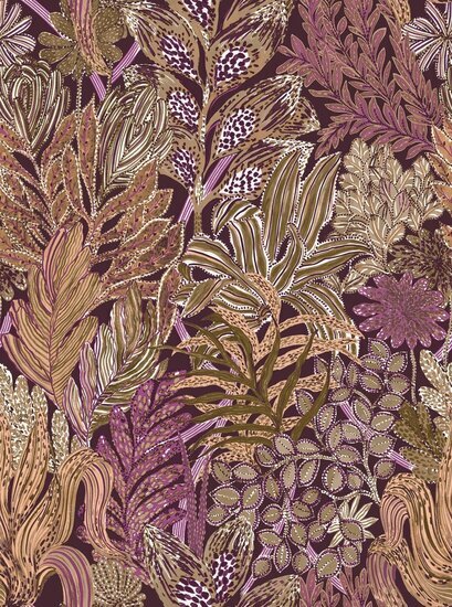 Casamance Jardin F&eacute;licia - Paars A74321038 Behang
