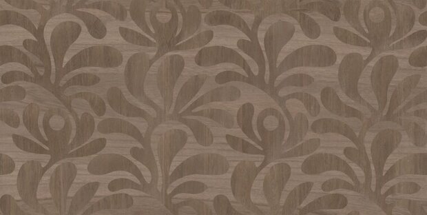 Arte MOOOI GREEN HOUSE WOODBLOCK BEETLE FERN MO5021 Bruin Behang