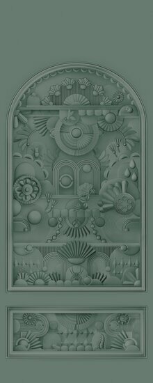 Arte MOOOI GREEN HOUSE GREENHOUSE GATHERING ARCH MO5057 Groen Behang