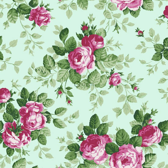 Origin Wallcoverings Bloomingdale 326139 - Roze / Groen Behang