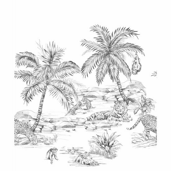 Origin Wallcoverings Precious 357223 - Zwart / Wit Behang