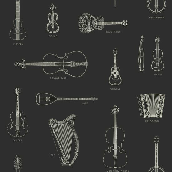 Origin Wallcoverings Wunderkammer 347450 - Zwart Behang