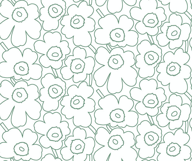 HookedOnWalls Marimekko Volume 07 (incl. Gratis Lijm*) 25913 Groen / Cr&egrave;me