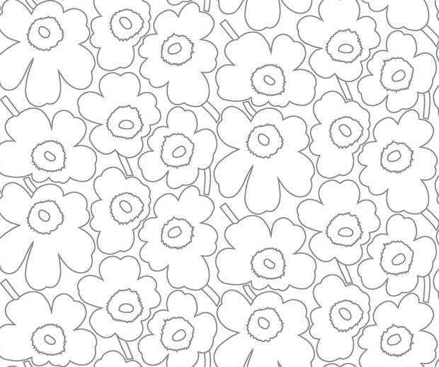 HookedOnWalls Marimekko Volume 07 (incl. Gratis Lijm*) 25916 Grijs / Metallic Zilver