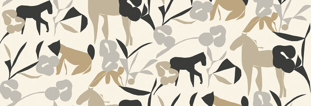 HookedOnWalls Marimekko Volume 07 (incl. Gratis Lijm*) 25926 Grijs / Zwart / Beige / Cr&egrave;me