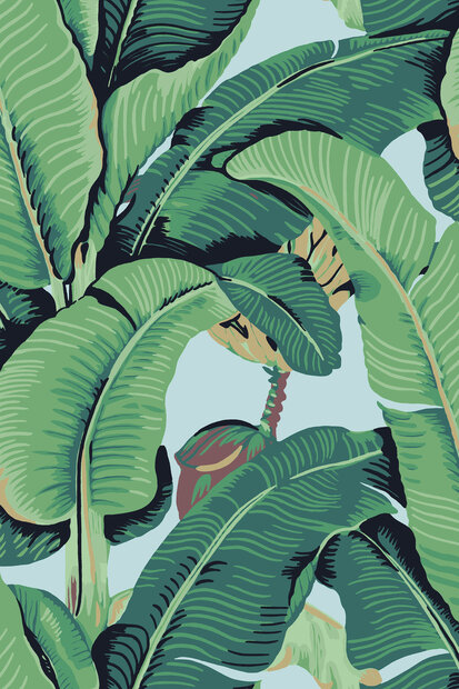 HookedOnWalls Scalamandre (incl. Gratis Lijm*) JV26011 Blauw / Groen