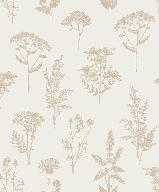 Dutch Wallcoverings Flora M805-04 - Beige / Goud