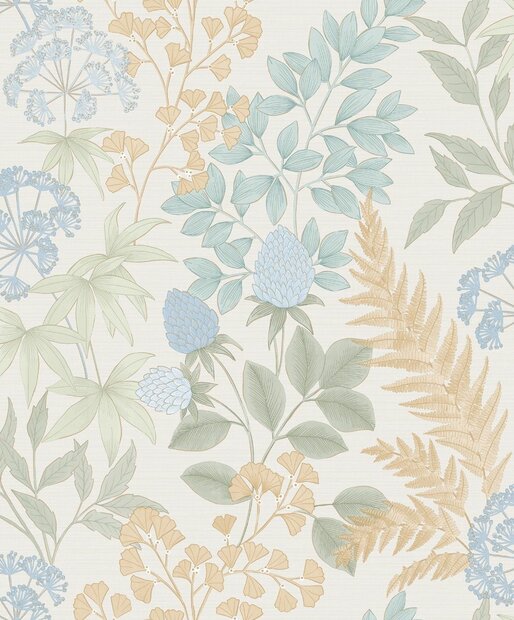 Dutch Wallcoverings Flora M871-07 - Blauw / Groen