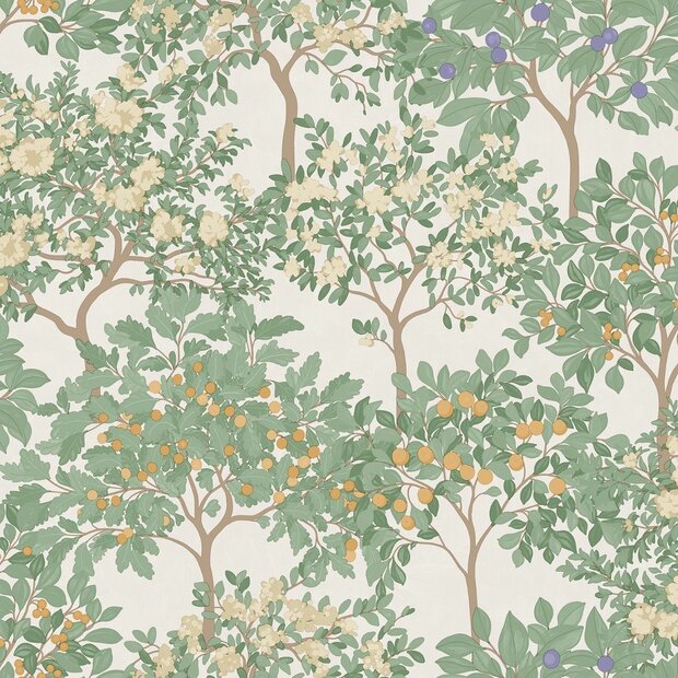 Dutch Wallcoverings Flora M873-97D - Beige / Groen