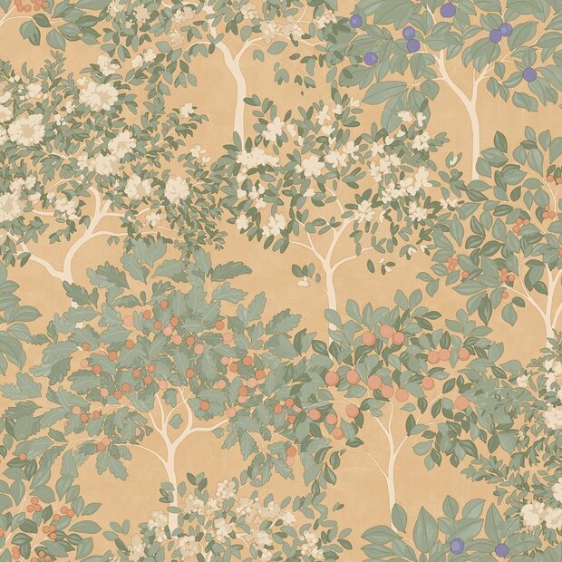 Dutch Wallcoverings Flora M873-95D - Oranje / Groen