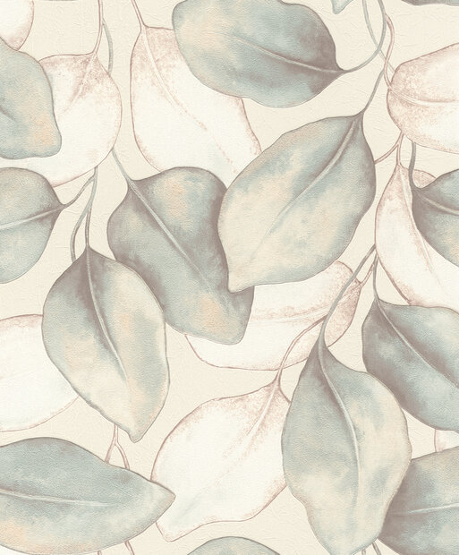 Rasch Incanto 659863 - Blauw / Cr&egrave;me