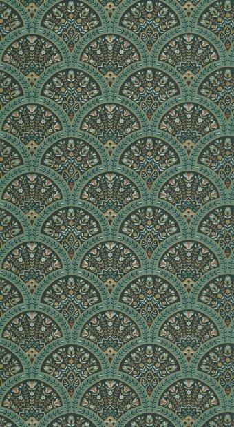 Casadeco Heritage (incl. Gratis Lijm*) HETA201197433 - Groen / Goud / Oranje / Zilver
