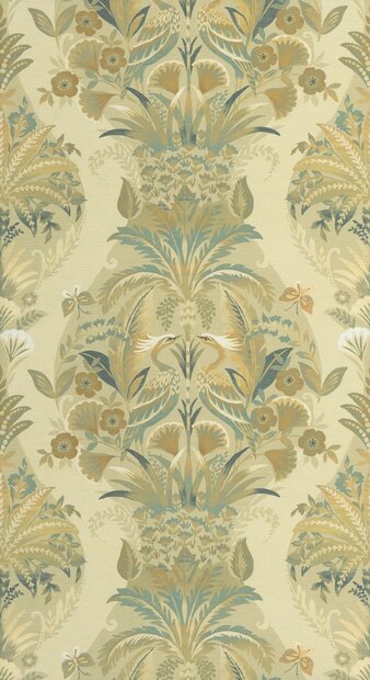 Casadeco Heritage (incl. Gratis Lijm*) HETA201227293 - Groen / Beige / Wit