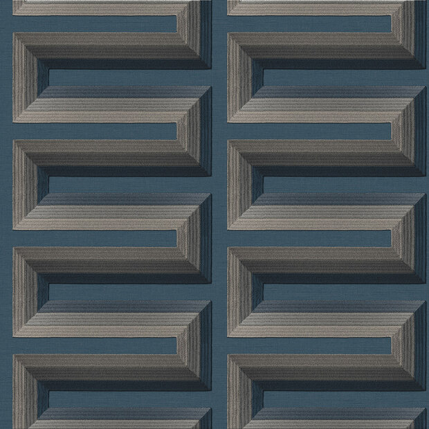 Dutch Wallcoverings Renaissance 2 RE521076 Zwart / Grijs / Taupe / Blauw