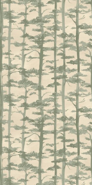 Casamance Legendes (*Incl. Gratis Lijm!) - Cr&egrave;me / Groen