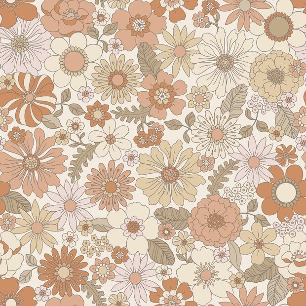 Esta Home Bloemen 131247 (incl. Gratis Lijm*) Terracotta
