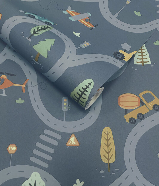 Dutch Wallcoverings Adventure Awaits Blauw 14083