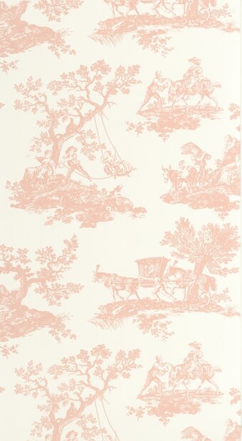 Casadeco Les Belles Toiles De Jouy 2 BTJD201694114 (incl. Gratis Lijm*) Roze