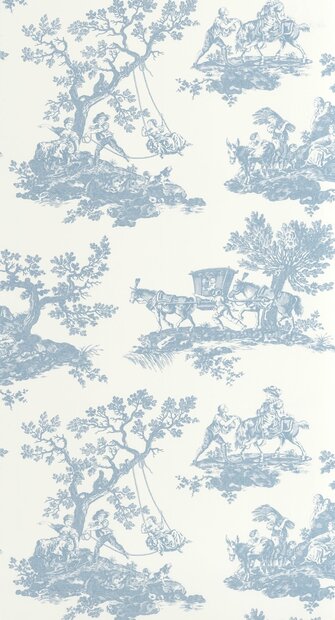 Casadeco Les Belles Toiles De Jouy 2 BTJD201696202 (incl. Gratis Lijm*) Blauw