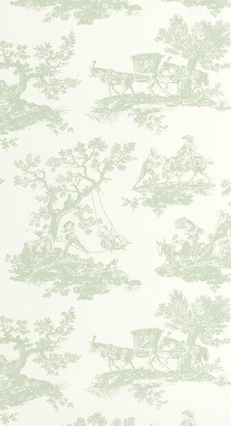 Casadeco Les Belles Toiles De Jouy 2 BTJD201697117 (incl. Gratis Lijm*) Groen