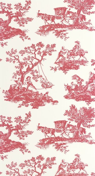 Casadeco Les Belles Toiles De Jouy 2 BTJD201698585 (incl. Gratis Lijm*) Rood