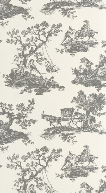 Casadeco Les Belles Toiles De Jouy 2 BTJD201699310 (incl. Gratis Lijm*) Zwart