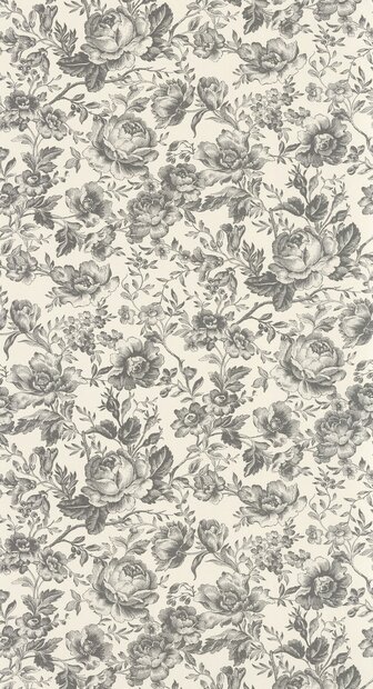 Casadeco Les Belles Toiles De Jouy 2 BTJD201729909 (incl. Gratis Lijm*) Zwart / Wit