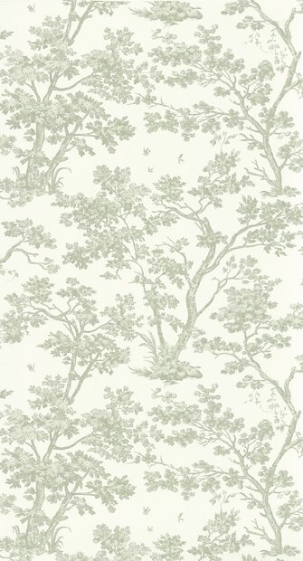 Casadeco Les Belles Toiles De Jouy 2 BTJD81527227 (incl. Gratis Lijm*) Groen