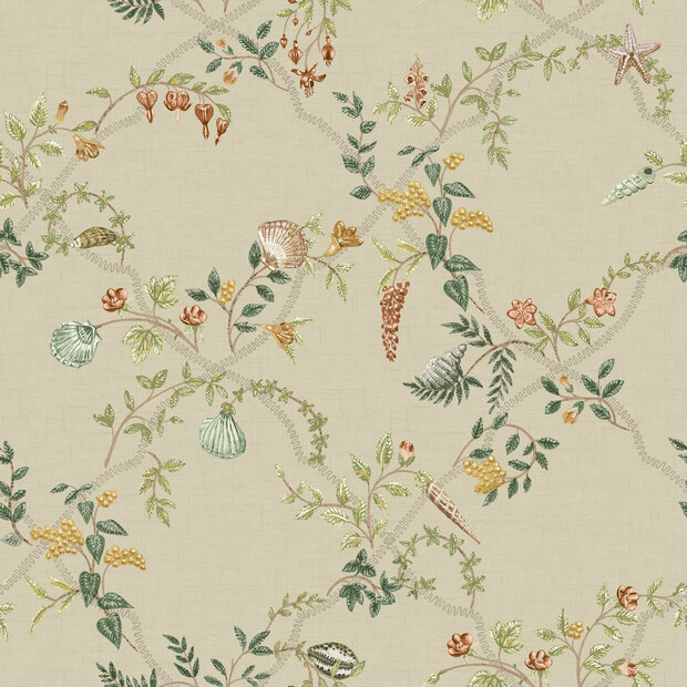 Dutch First Class Wanderlust 92072 (incl. Gratis Lijm*) Roze / Beige / Groen