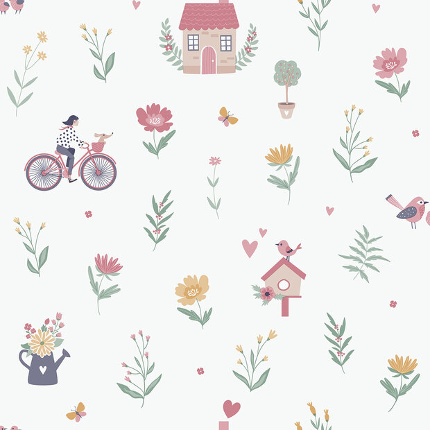 Dutch Wallcoverings Sweet Dreams N065-04 Roze / Groen