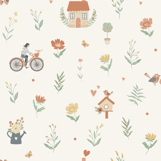 Dutch Wallcoverings Sweet Dreams N065-05 oranje / Groen