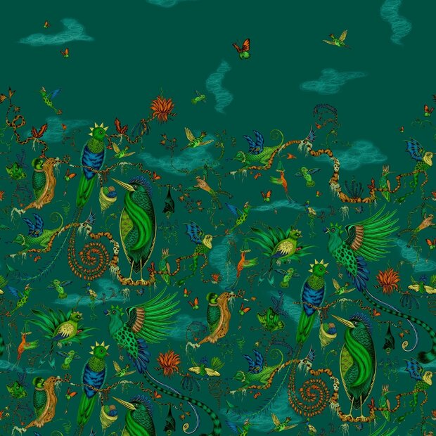 Clarke &amp; Clarke Emma Shipley Mythica Wallcoverings W0200/02 Groen