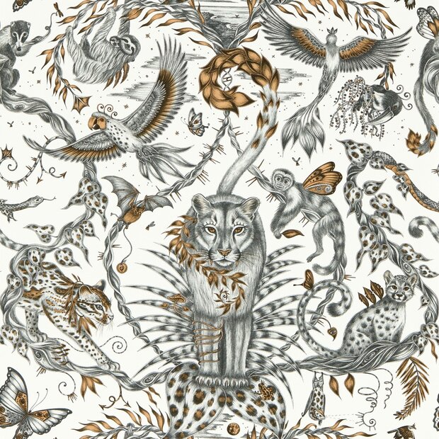 Clarke &amp; Clarke Emma Shipley Mythica Wallcoverings W0213/01 Brown